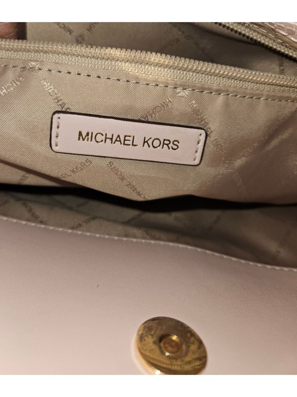 Michael Kors Penelope Pink Snake Embossed Texture Satchel Top Handle Bag - Picture 14 of 16